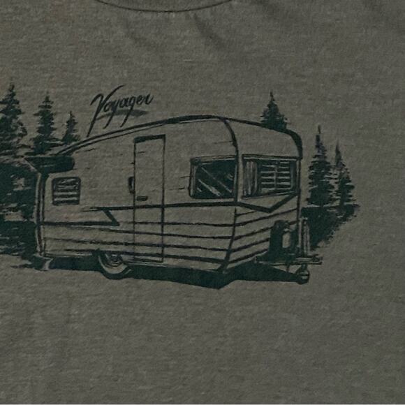 VOYAGER The Pursuit of Adventure Tee Size Extra Large XL Olive Green Camper - Picture 2 of 7